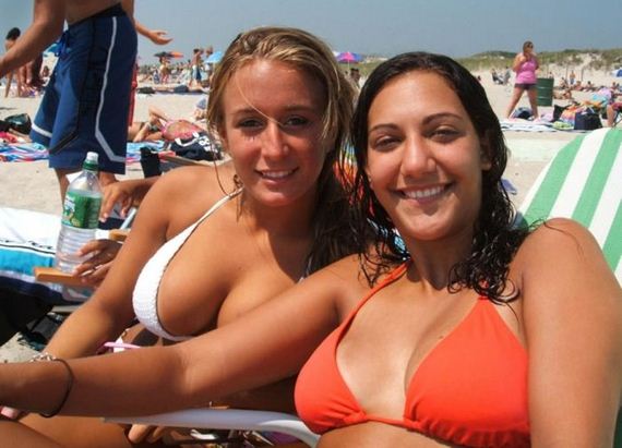Pretty girls at the beach