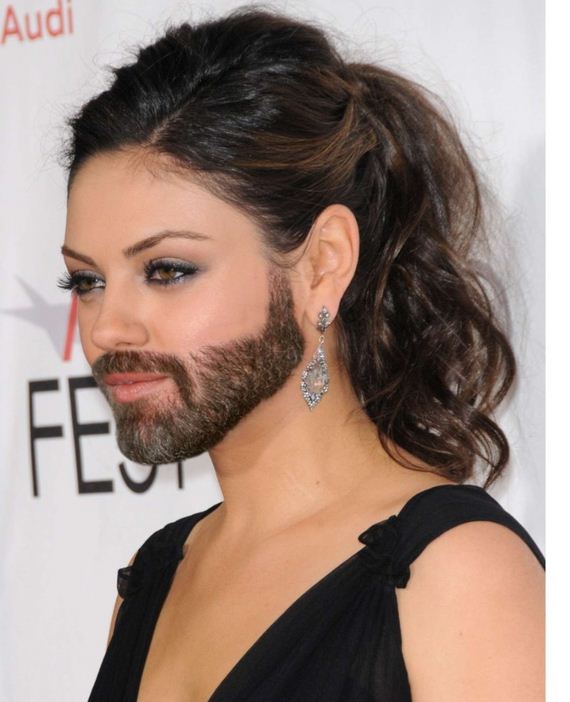 Mila-Kunis-With-Beard