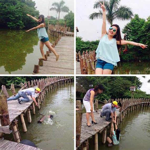 funny-girl-posing-bridge-falling-water