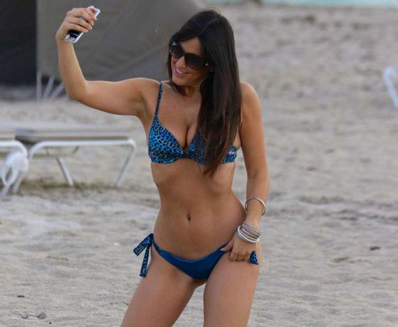 Claudia-Romani-in-Blue-Bikini