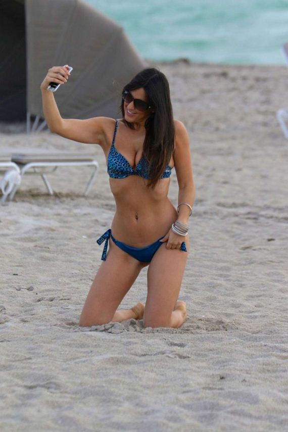 Claudia-Romani-in-Blue-Bikini