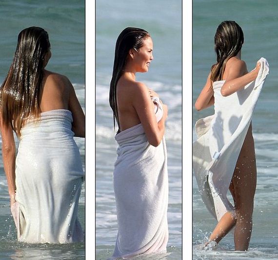Chrissy Teigen goes fully naked for beach shoot with John 