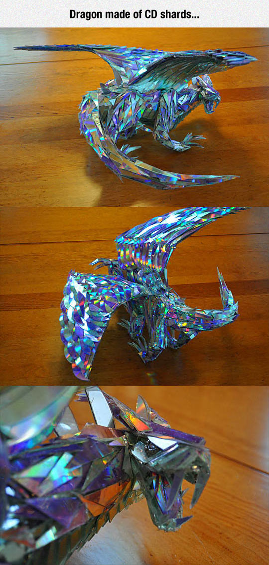 funny-dragon-cd-shards-sculpture