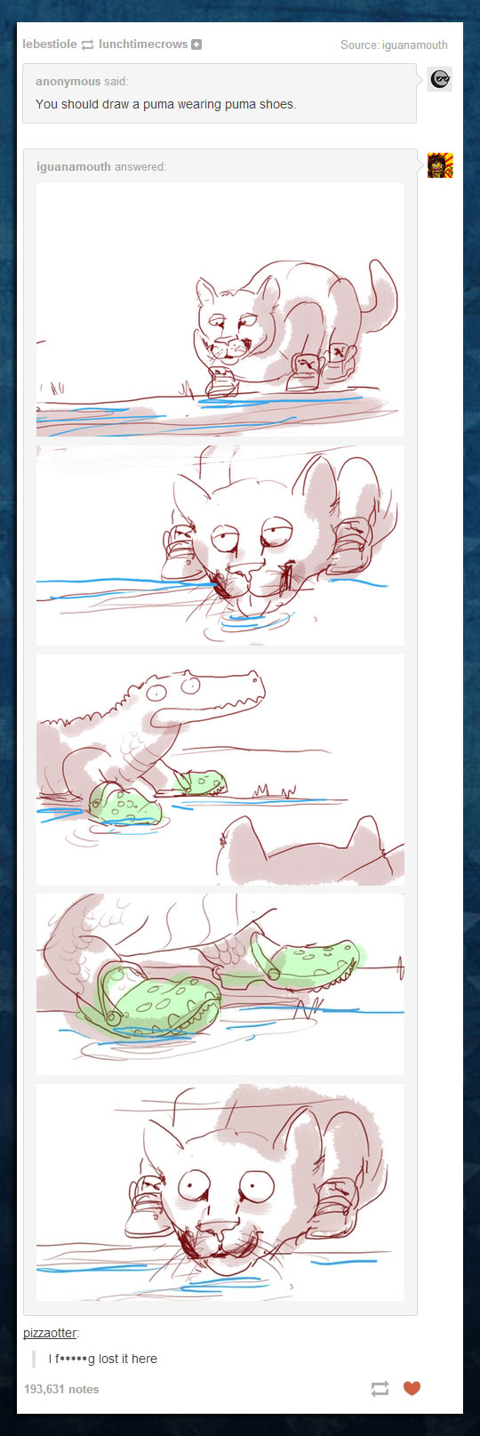 funny-drawing-puma-wearing-crocs