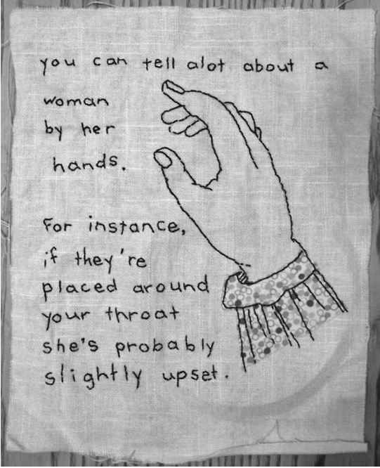 funny-woman-hand-art-fabric