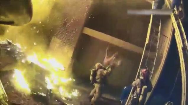 Kid Falls from Burning Building into Epic Last-Minute Save by Heroic ...