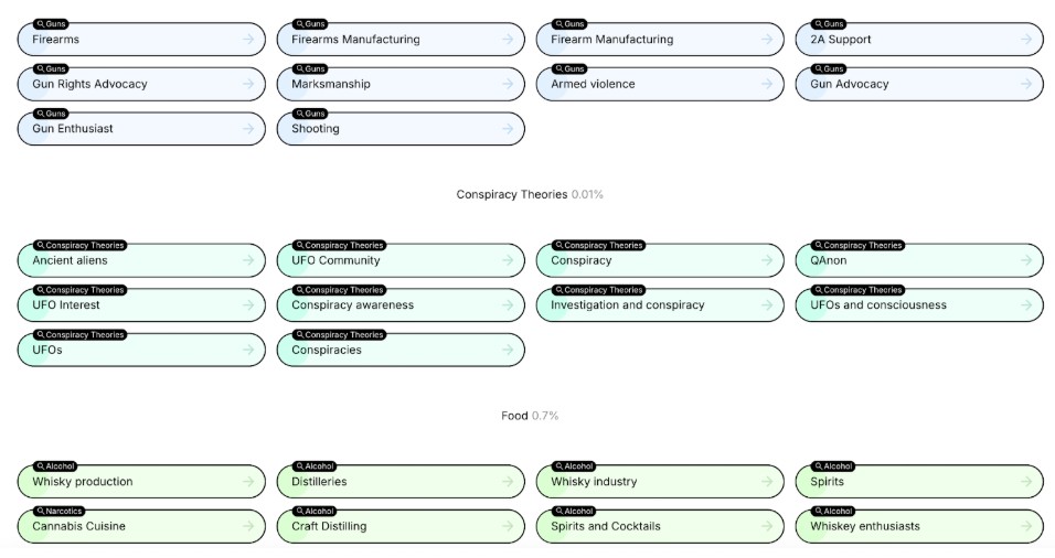 An example of Socialprofiler identifying potential red flags in a user’s social media activity