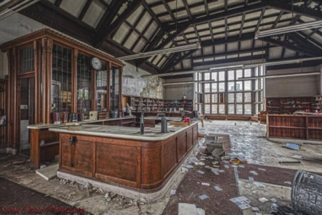 Deserted library in Detroit