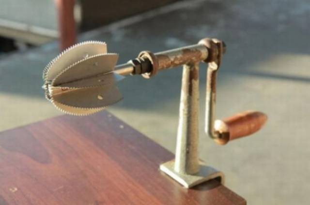 A curved kitchen tool