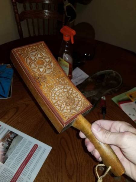 An old wooden household tool