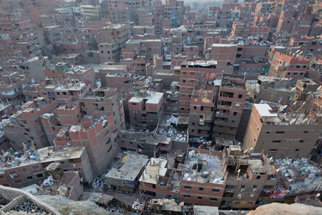 The Zabaleen community beneath the Mokattam cliffs in Cairo