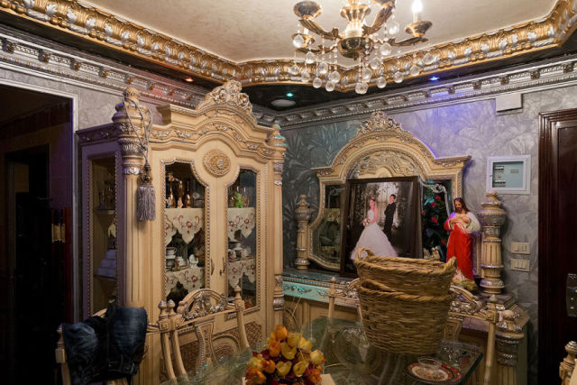 A carefully decorated home interior in the Zabaleen district