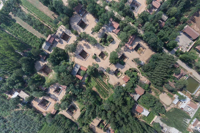 Sunken courtyard cave dwellings on the Loess Plateau