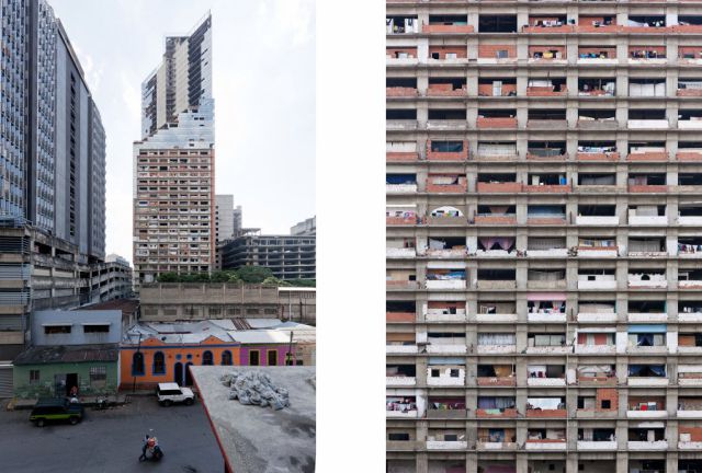 The unfinished Torre David tower in central Caracas