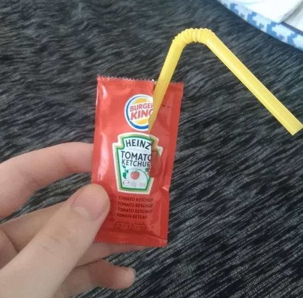 A lot of ketchup