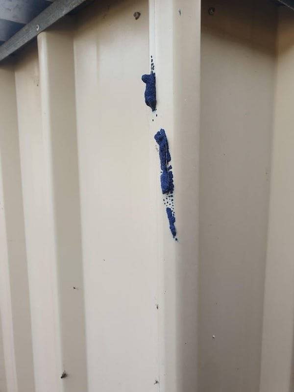 A strange blue substance